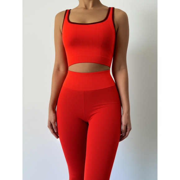 TORRID Orange Ribbed Scoop Neck Cropped Activewear Bralette Crop Top Size 2 - Picture 4 of 8
